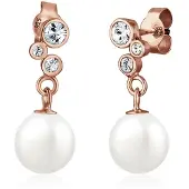 Elli Boucles d'oreilles argent / blanc perle