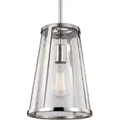 Elstead Lighting Suspension Harrow, nickel poli, 1xE27x60W, verre, dimensions : 137,1 x 20,3 x 20,3 cm, IP20, Feiss