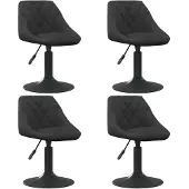 vidaXL Chaise de salle à manger 4 pcs. Pivotantes Noir Velours