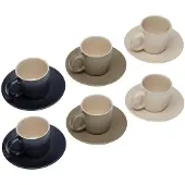 Versa Teetassen, 6er-Set mit Teller Tashi gut 8,3 x 7,8 x 8,3 cm