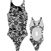 Turbo Stickers Pro Resist Swimsuit Blanc,Noir 5-6 Years Fille