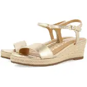 Gioseppo Sandales pour femme, talon compensé, cuir et jute, modèle YALAHA 71701-P-Platinum
