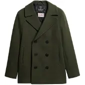 Superdry Merchant Wool Pea Coat Vert L Homme