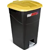 OEM Poubelle jaune de 60 litres avec pédale, noire