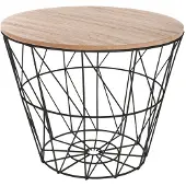 Atmosphera Table basse en métal Kumi noir 38 cm