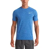 Nike Hydroguard Heather Short Sleeve Rash Guard Bleu S Homme