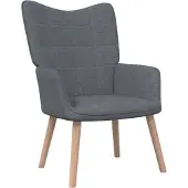 The Living Store Fauteuil relax gris foncé Tissu