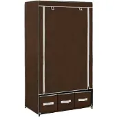 vidaXL Armoire à vêtements brune 87 x 49 x 159 cm Tissu