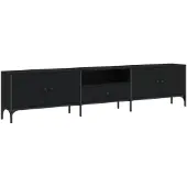vidaXL Armoire TV avec tiroir noir 200x25x44 cm Bois composite