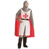 MOM Medieval Knight With Cloak Men Costume Rouge XL Enfants