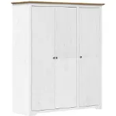 vidaXL Armoire BODO blanche et brune 146x53,5x173 cm pin