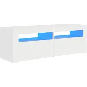 vidaXL Armoire TV avec lampes LED Blanc 120x35x40 cm
