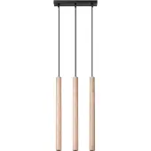 Sollux Lampe suspendue PASTELO 3L bois 3xG9 8W acier/bois 110x5x30cm