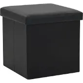 vidaXL Tabouret de rangement pliable Noir Similicuir