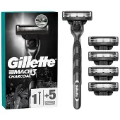 Gillette Mach3 Charcoal rasoir + lames de rechange 5 pcs