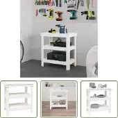 The Living Store établi blanc 78,5x50x80 cm pin massif