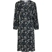 Vila Robe Longue Cache Coeur Bleu Imprimée Femme Vila
