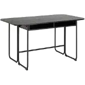 Ebuy24 Darlington table de salle à manger 140x40, 80cm extensible noir.