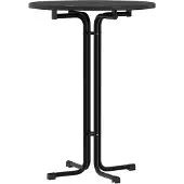 vidaXL Table de salle à manger noire Ø80x110 cm bois composite et acier