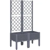 vidaXL Jardinière avec treillis bleu gris 80x40x142 cm PP