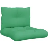 vidaXL Coussin pour palette 2 pcs. vert tissu