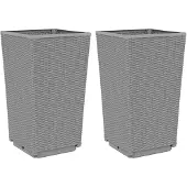 vidaXL Jardinières 2 pcs gris clair 32,5x32,5x57 cm polypropylène