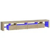 vidaXL Armoire TV avec lampes LED Chêne Sonoma 260x36,5x40 cm