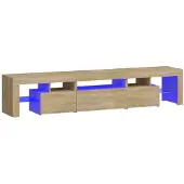 vidaXL Armoire TV avec lampes LED Chêne Sonoma 200x36,5x40 cm