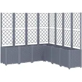 vidaXL Jardinière avec treillis bleu gris 160x160x140 cm PP