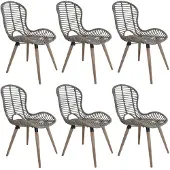 vidaXL Chaises de salle à manger 6 pcs. Rotin naturel brun