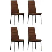 vidaXL Chaise de salle à manger 4 pcs. Marron Tissu