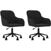 vidaXL Chaise de salle à manger 2 pcs. Pivotantes Noir Velours