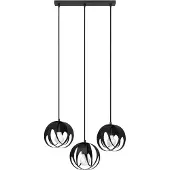 Sollux Lampe pendante TULOS 3L noir 3xE27 15W acier 117x16x50cm