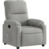 vidaXL Fauteuil relax gris clair tissu microfibre