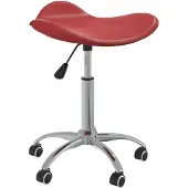 vidaXL Tabouret de coiffure à roulettes vin rouge similicuir