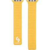 Connect Montre 42/44/45mm Fine woven twill magnetic chain strap (chaîne magnétique, Twill finement tissé), Sangles de montre, Jaune