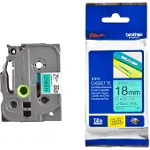 Brother TZe-741 - (18 mm) - Noir sur vert - Ruban