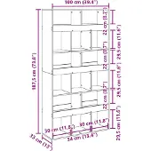 vidaXL Cloison de séparation chêne artisanal bois d'ingénierie