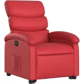 vidaXL Fauteuil relax releveur électrique rouge similicuir
