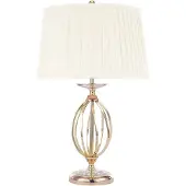 Elstead Lighting Lampe de table avec abat-jour Aegean blanc et laiton, 1xE27x60W, tissu, dimensions : 58x36x14,2 cm, IP20, Elstead