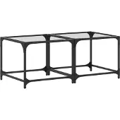 vidaXL Tables basses avec dessus en verre transparent 2 pcs acier
