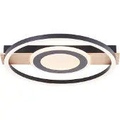Brilliant Plafonnier Maureen Ø 37cm noir avec bois