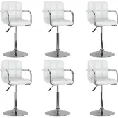 vidaXL Chaises de salle à manger 6 pcs. Pivotant Blanc Similicuir