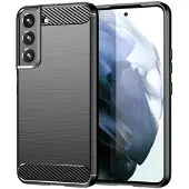 Techsuit - Carbon Silicone - Samsung Galaxy S22 - Black (Samsung Galaxy S22 5G), Coque pour téléphone portable, Noir