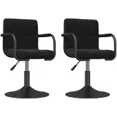 vidaXL Chaise de salle à manger 2 pcs. Pivotantes Noir Velours