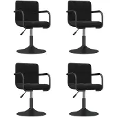 vidaXL Chaise de salle à manger 4 pcs. Pivotantes Noir Velours