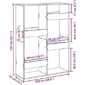 vidaXL Cloison de séparation chêne fumé100x33x135 cm bois d'ingénierie