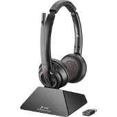 Poly Inc. Poly Savi 8220 - Savi 8200 series - Headset - On-Ear - DECT / Bluetooth - kabellos - Adapter USB-A via Bluetooth - Schwarz - UC-zertifiziert, Zertifiziert für Microsoft Teams (8D3F5AA)