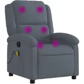 vidaXL Fauteuil de massage gris foncé velours