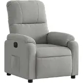 vidaXL Fauteuil relax Électrique Gris clair Tissu microfibre
